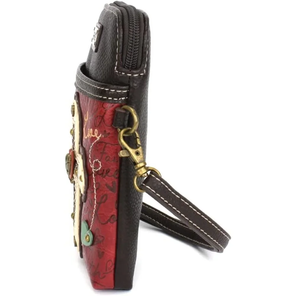 Vegan Leather Crossbody Cell Phone Bag with Adjustable Strap for Women